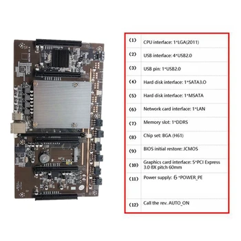 BTC Ieguves Mātesplati BTC79X5 V1.0 LGA 2011 DDR3 Atbalsta 32G 60mm Piķis Atbalsta RTX3060 Grafikas Karte BTC Miner