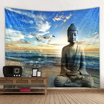 Budisms Gobelēns Sienas Karājas Boheme Mandala Gobelēns 3D Mājas Dekors Dzīvojamā Istaba Fona Sienas, Paklāja Auduma Hipijs