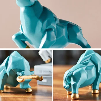 Bull Miniatūras Simulācijas Atdzist Ornamenti, Dekoratīvās Figūriņas Sveķu Apdares Dzīves Telpu Dekorēšana Aksesuāri Mājas Dekoru