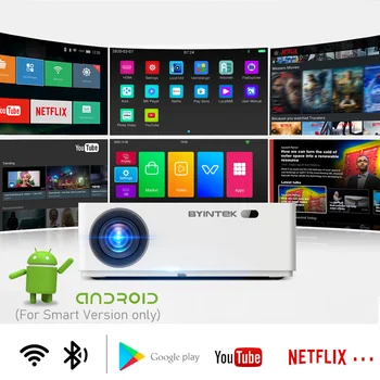 BYINTEK MĒNESS K20 Full HD (4K 1920x1080p Android Wifi Smart LED Video Mājas Kinozāles Projektors Proyector Projektoru Viedtālrunis
