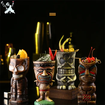 Bārs Pokera Tiki Krūze Radošo Hawaii Keramikas Tiki Krūze Personalizētu Kokteilis Kausa Zombiju Cup Porcelāna Alus, Vīna Krūze Kausa Bārs Rīki
