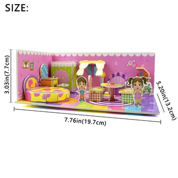 Bērni 3D Puzzle Rotaļlietas Meitenēm numurs Sapnis Rozā DIY Bērniem Spēles Izglītības Ēku Puzzle Modeļa Komplekta Rotaļlietas Bērniem 3 Gadus Vecs Dāvanu