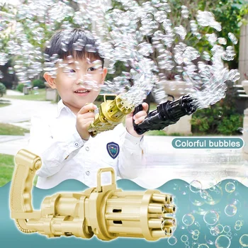 Bērniem Automātiski Gatling Burbulis Lielgabalu Rotaļlietas Vasaras Ziepes Ūdens Burbuļu Mašīna 2-in-1 Elektriskā Burbuļu Mašīna Bērniem, Rotaļlietas, Dāvanu