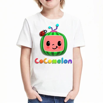 Bērniem Drēbes Varavīksnes Smieklīgi Arbūzs Mārīte Print T-krekls Zēniem Meitenes Kawaii Bērnu drēbītes, Balts ar Īsām Piedurknēm Tshirt