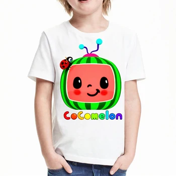 Bērniem Drēbes Varavīksnes Smieklīgi Arbūzs Mārīte Print T-krekls Zēniem Meitenes Kawaii Bērnu drēbītes, Balts ar Īsām Piedurknēm Tshirt