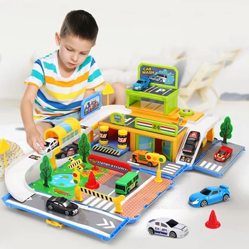 Bērniem Dzelzceļa Sacīkšu Trase Spēlēt Uzstādīt Izglītības DIY Līkumu Elastīgu Mehāniskās Piedzīvojumu Trase Bloks Auto Rotaļlietas Bērniem