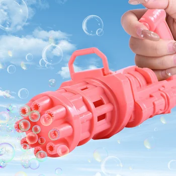 Bērniem Gatling Burbulis Lielgabalu Rotaļlietas Vasaras Automātisko Ziepju Ūdens Burbuļu Mašīna, Lai Bērniem Dāvanu Rotaļlietas, 2-in-1 Elektriskā Burbuļu Mašīna