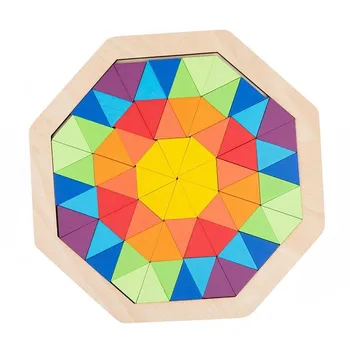Bērniem, Montessori Varavīksnes Koka Puzzle Rotaļlietas Mākslas Izglītības Ģeometriskā Atjautības, Iztēles Mācību Mandala Bloki Rotaļlietas Smadzeņu Spēles