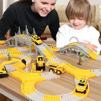 Bērniem Simulācijas Dzelzceļa Trases Auto Rotaļlietas Uzstādīt Dzelzceļa Elektriskie Auto DIY Elastīgu Dažādas Burvju Ceļu, Dzelzceļa Mezgls, Rotaļlietas, Dāvanu