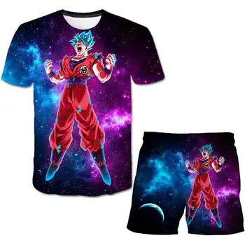 Bērniem Sporta Apģērbu Goku, Vegeta Komplekti Zēniem Tracksuit Rudens Dragon-Ball Bērnu T krekls, Bikses 2gab Komplekts Apģērbs Zēniem Japānas Anime