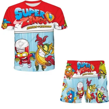 Bērniem Zēnu Drēbes pusaugu Zēns Vasaras Apģērbu Super Zings Komplekti Īsām Piedurknēm Topi, T+elsas Uzvalks Bērniem Topi apģērbs 4-14 Y