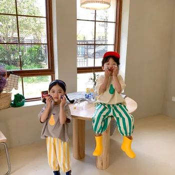 Bērnu Bikses Vasarā Ir 2021. Puika Harēma Elsas korejas Vertikālu Svītru Bikses Bērnu Ikdienas Apģērbs 1-9T Meitene Bikses