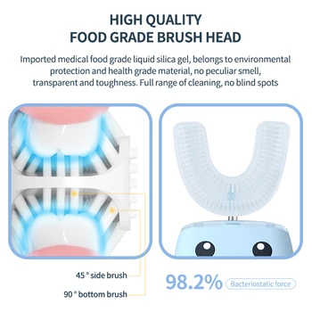 Bērnu Elektriskā zobu Suka Bērniem Silīcija Automātiskā Ultraskaņas Zobu Birste Karikatūra Modelis Bērniem 360 Grādiem U-veida