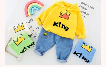 Bērnu, Meiteņu, Zēnu Apģērbu Komplekti 2020. Gada Rudenī Jaundzimušā Bērna Drēbes Kapuci T Krekls, Džinsi Bērni Bērnu Ikdienas Apģērbs