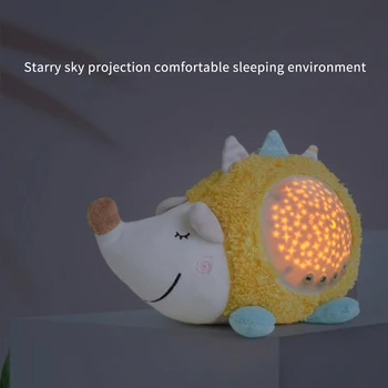 Bērnu Nomierinošas Mīkstu Pildījumu Miega LED Nakts Lampa ar Pildījumu Dzīvnieku Plīša Rotaļlietas Ar Mūziku Zvaigžņu Projektors Gaismas Mazulis Mazulis Guļ Rotaļlietas
