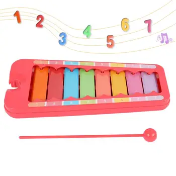 Bērnu Rotaļu Xylophone 8-Atslēgas, Sākumā Educationa Mūzikas Instrumenti, Rotaļlietas, Bērnu Bērni Xylophone ar Rotaļlietām Āmuru