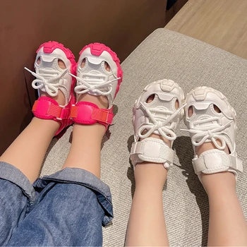 Bērnu sporta sandales 2021. gada vasaras jaunā modes dobja meitenes ikdienas apavi mīksta grunts zēnu sandales Baotou