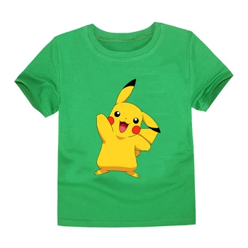 Bērnu T-krekli, no Kokvilnas Auduma ar Īsām Piedurknēm Smieklīgi Pokemon Pikachu T Krekls Zēniem, Bērnu Apģērbs, Bērnu Vasaras Meiteņu Drēbes