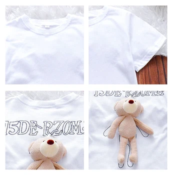 Bērnu T-krekls Lācis Print T-krekls Vasaras 3D Reālā Karikatūra Bērnu apģērbu Ikdienas Īsās Piedurknes Harajuku T-krekls topi meitenēm