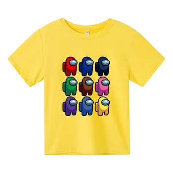 Bērnu t-kreklu apdruka, starp mums jautri apģērbi meitenēm zēnu kostīmi bērniem 2021. gada vasaras topi tautas spēles, bērnu drēbes, bērnu t