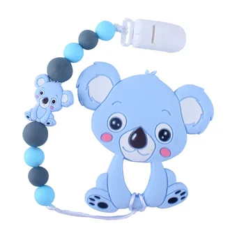 Bērnu Teether Aproce Pārtikas Klases Silikona Chews Māsa Dāvanu Rotaļlietas Koala Zobu Kaklarotu, zīdaiņu mierinātāji klipu ar nosaukumu DIY BĒRNU