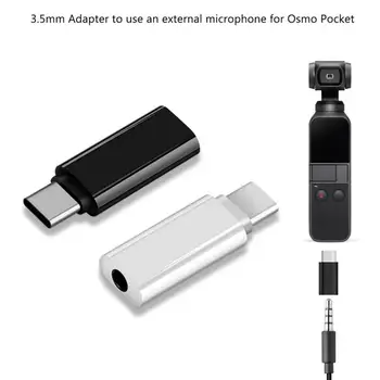 C tipa USB C Līdz 3,5 mm Audio Adapteris Ārējo Mikrofonu, Lai Osmo Kabatas Mobilo Telefonu Adapteri Pārveidotāji