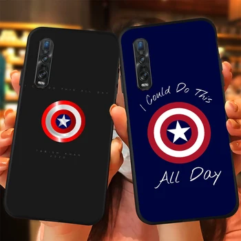 Captain America Vairogs Silikona Vāks OPPO Atrast X3 X2 Lite K5 K3 R17 R15 R9S F15 F11, F9, F5, F7 Neo Pro Black Telefonu Gadījumā