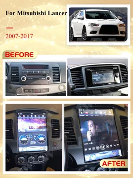 Carplay 2 Din Android 9 Tesla Multivides Stereo Mitsubishi Lancer 2010 2011 2012 2013 GPS Navi IPS Video Galvu Vienības
