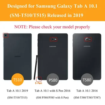 Case for Samsung Galaxy Tab 10.1 2019 SM-T510 SM-T515 T510 T515 Tablete Segtu Stāvēt Gadījumā Tab 10.4