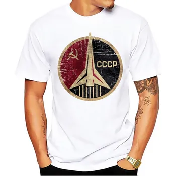 CCCP Padomju Savienības Kosmosa Izpētes plānu Jurijs Gagarins retro žetons t krekls homme vasaras jauno balto gadījuma Interkosmos vīriešu t
