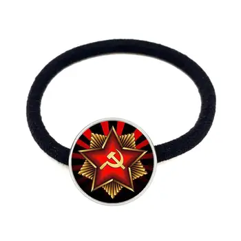 CCCP PSRS Padomju Armijas Sarkanā Zvaigzne Hairbands 16mm Stikla Cabochon Mākslas Kārtas krievijas Emblēmas, LOGO, Matu Rotas Sievietēm, Meitenēm, Dāvanu