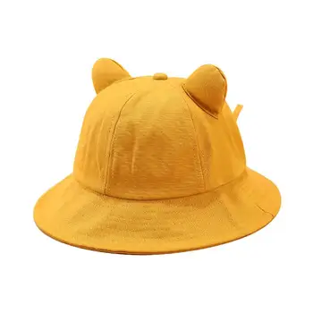 Cepures Gudrs Kaķis Ausis Tīrtoņa Krāsu Sieviešu Zvejnieka Cepure Locīšanas Āra Kausa Klp