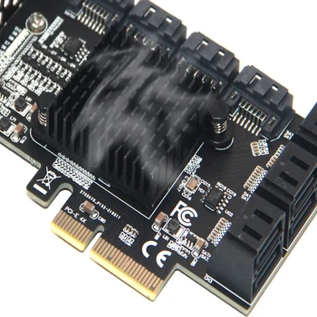 Chia Ieguves Stāvvadu 10 Port SATA PCIE Karte PCI Express SATA Kontrolieris PCIE, lai SATA3 Paplašināšanas Karti PCI E X4 SATA 3 6Gbps ASM1166
