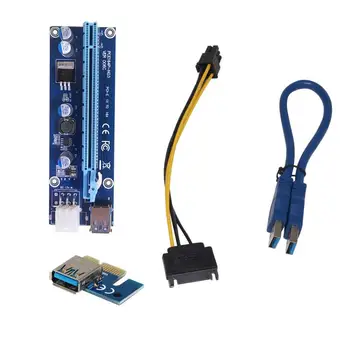CHIPAL VER006S PCI-E Stāvvadu Karti 30 CM 60 CM 100CM USB 3.0 Kabeli, PCI Express 1X, Lai 16X Extender PCIe Adapteri GPU Miner Ieguves