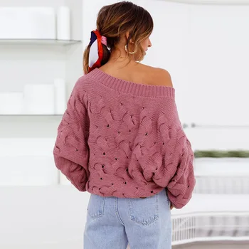 Cietā pie pleca, puloveri, džemperi, sieviešu ikdienas lielgabarīta džemperis sievietēm rudens ziemas knited džemperis topi tērpiem 2020