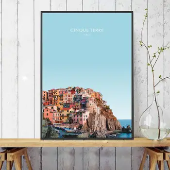 Cinque Terre Ceļojumu Audekla Apgleznošana Sienu Mākslas Bildes Izdrukas, Mājas Dekoru, Sienas Plakātu Apdarei: Dzīvojamā Istaba