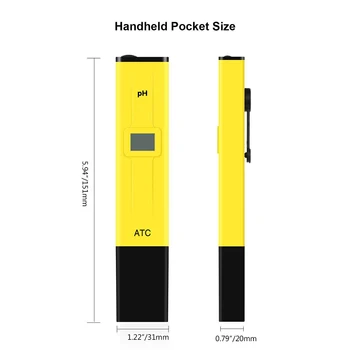 Ciparu LCD pH Testa Pildspalvu Portatīvo Auto Temp Kompensāciju pH Mērītājs ar Augstu Precizitāti Akvārija Ūdens Kvalitātes Testeris