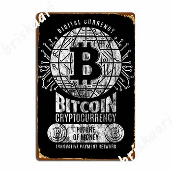 Ciparu Valūtas Bitcoin Cryptocurrency Kriptogrāfijas Metāla Zīmes Kluba Puses Garāžas Kluba personalizētu Plakātu, Skārda zīme Plakāti