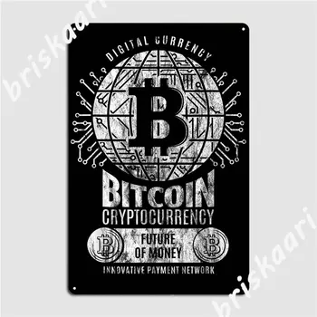 Ciparu Valūtas Bitcoin Cryptocurrency Kriptogrāfijas Metāla Zīmes Kluba Puses Garāžas Kluba personalizētu Plakātu, Skārda zīme Plakāti