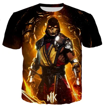 Classic Spēle Mortal Kombat 3d Iespiests T-krekls Unisex Modes Gadījuma Harajuku Stils Krekls Apaļu Kakla Hip-hop Streetwear