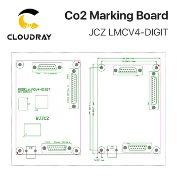 Cloudray Co2 Lāzera Marķēšana Kontrolieris JCZ LMCV4 CIPARU Marķējumu Valdes BJJCZ EzCad par 10.6 um Co2 Marķēšana Lāzera Caurule RF Caurule