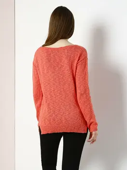 Colins Sieviete Regulāri Fit Koraļļu Džemperi sieviešu džemperis džemperis sieviešu džemperi sieviešu modes džemperi, virsdrēbes,CL1024746
