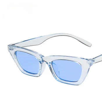 COOYOUNG Zīmola Dizaina Jaunākās Cat Eye Saulesbrilles Sieviešu Modes Retro Pārredzamu Mazo Rāmja Brilles Āra UV400