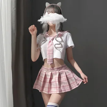 Cosplay sexy svārki porno apakšveļa Sievieti Japāņu dāsna apkakles stila erotiska koledžas uzstādīt pieaugušo kaklasaiti studentu vienotu Sexy kostīms