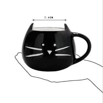 Creative Cat Krūze Kafijas Tases 3D White Black Gudrs Kaķis Apakšā Smieklīgi Piena Tējas Krūzes Brokastis Kausa Drinkware Jaunums Dāvanas Mazulis