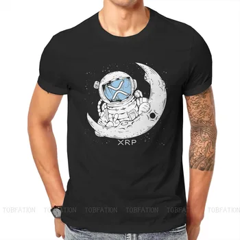 Cryptocurrency Kriptogrāfijas Miner XRP Astronauts Tshirt Classic Punk Vīriešu Tshirts Topi Liela Izmēra Kokvilnas O-veida Kakla T Krekls