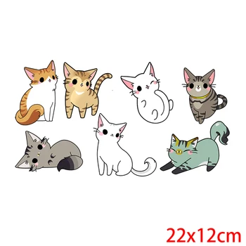 Cute Dzīvnieki plāksteris Siltuma mazo Dzelzs Uz Plāksteris Nodot Apģērbu kaķis Svītras Siltuma Uzlīmes Uz Apģērbu Aplikācijas diy