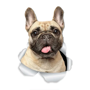Cute Dzīvniekiem, Uzlīmes, franču Buldogs Suns Sienas Uzlīmes Frenchie Suņu Tualetes Uzlīme 3D Suns Automašīnas Logu un Bufera Uzlīmes