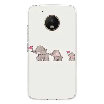 Cute Elephant Trusis Zaķis Telefonu Gadījumā, Par Motorola Moto G9 G8 G7 G6 G5S E5 E6 Plus Spēka spēles + ES Vienu Darbības Makro Redzējumu Vāciņu