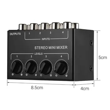 CX400 Mini Stereo 4-Kanālu Pasīvās Mikseris Mikseris Stereo Dozatoru Live Studio